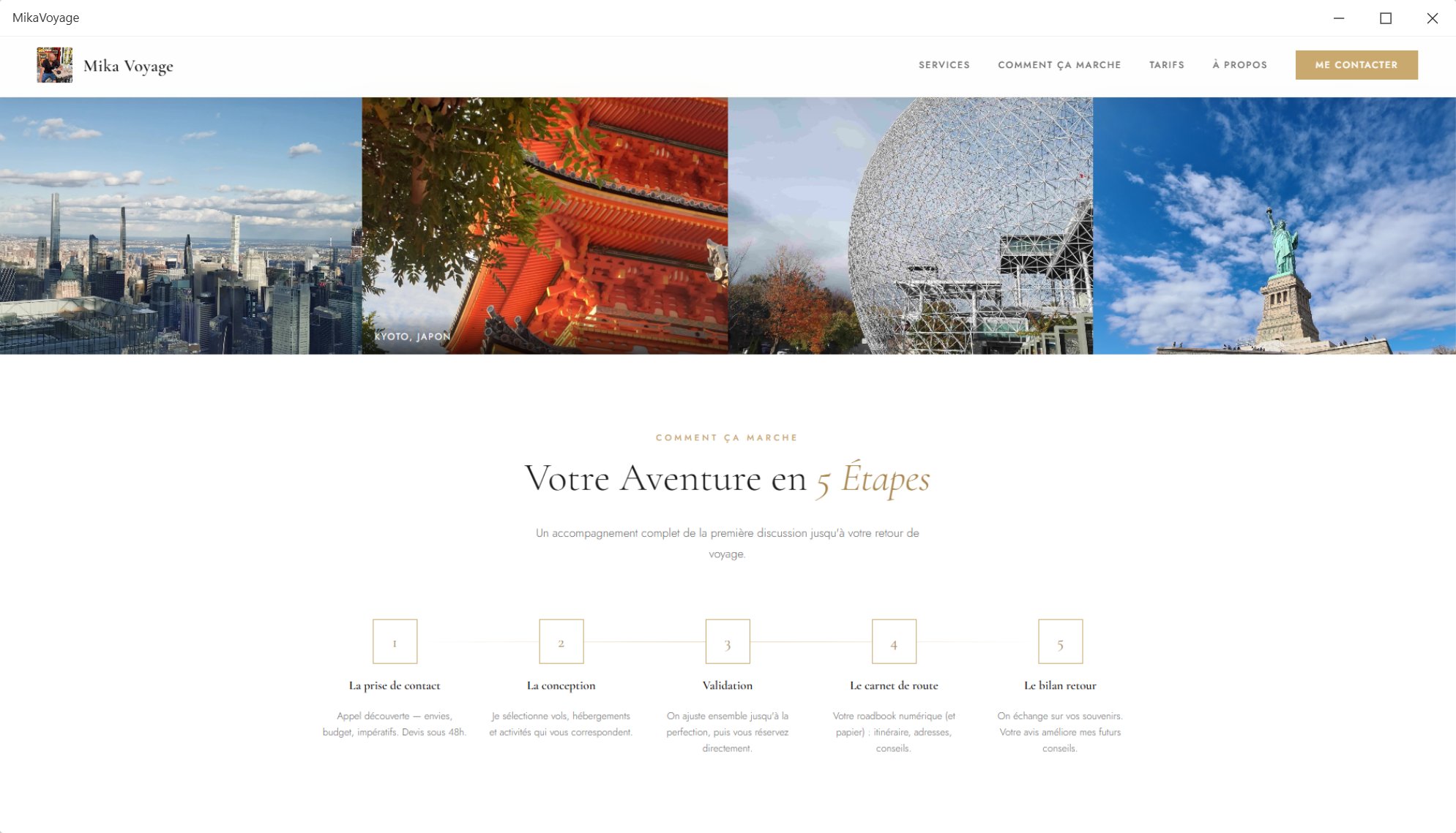 Aperçu du site Mika Voyage
